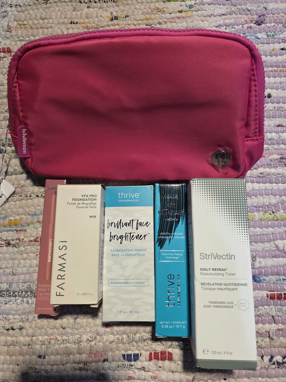 lululemon athletica Hot Pink Cosmetic Pouch with Skincare Set